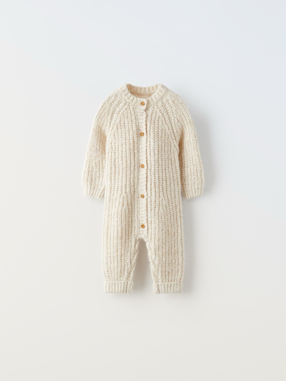 Zara baby neutral wool alpaca blend button up onsie